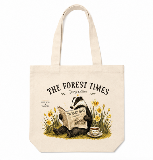 The Forest Times Spring Edition Badger Canvas Tote Bag