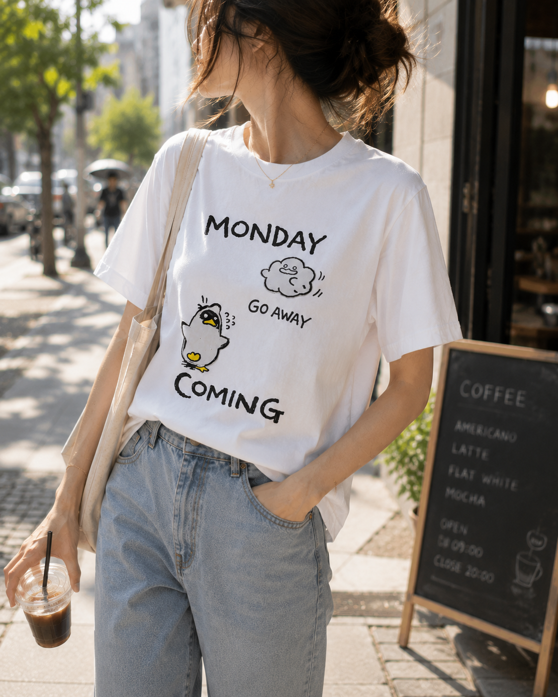 Monday Go Away Penguin T-Shirt | Funny Monday Graphic Tee | Cute Unisex Shirt