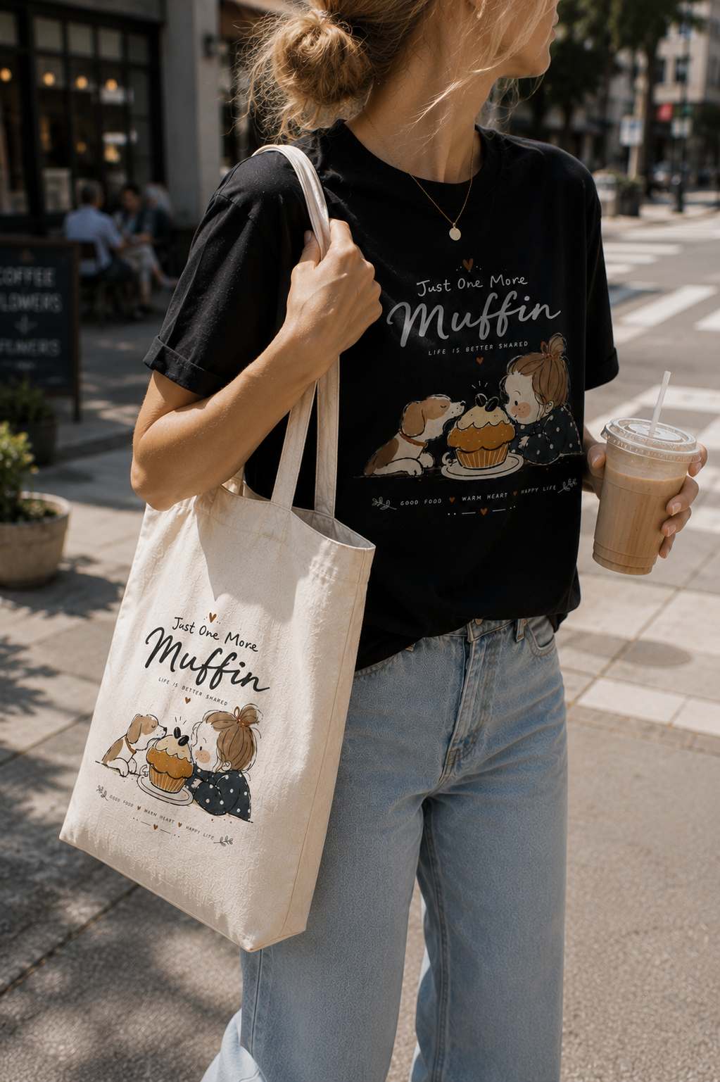 Just One More Muffin T-Shirt | Cute Bakery Graphic Tee | Dog Lover Unisex Shirt