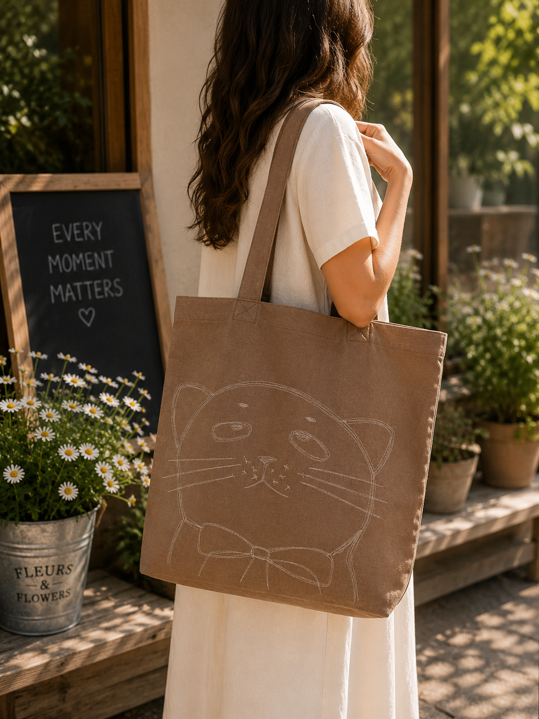 Cute Cat Tote Bag, Canvas Tote Bag, Book Tote Bag, Gifts for Cat Lovers, Cat Mom Gift