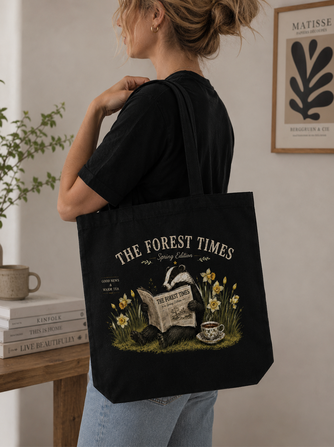 The Forest Times Spring Edition Badger Canvas Tote Bag