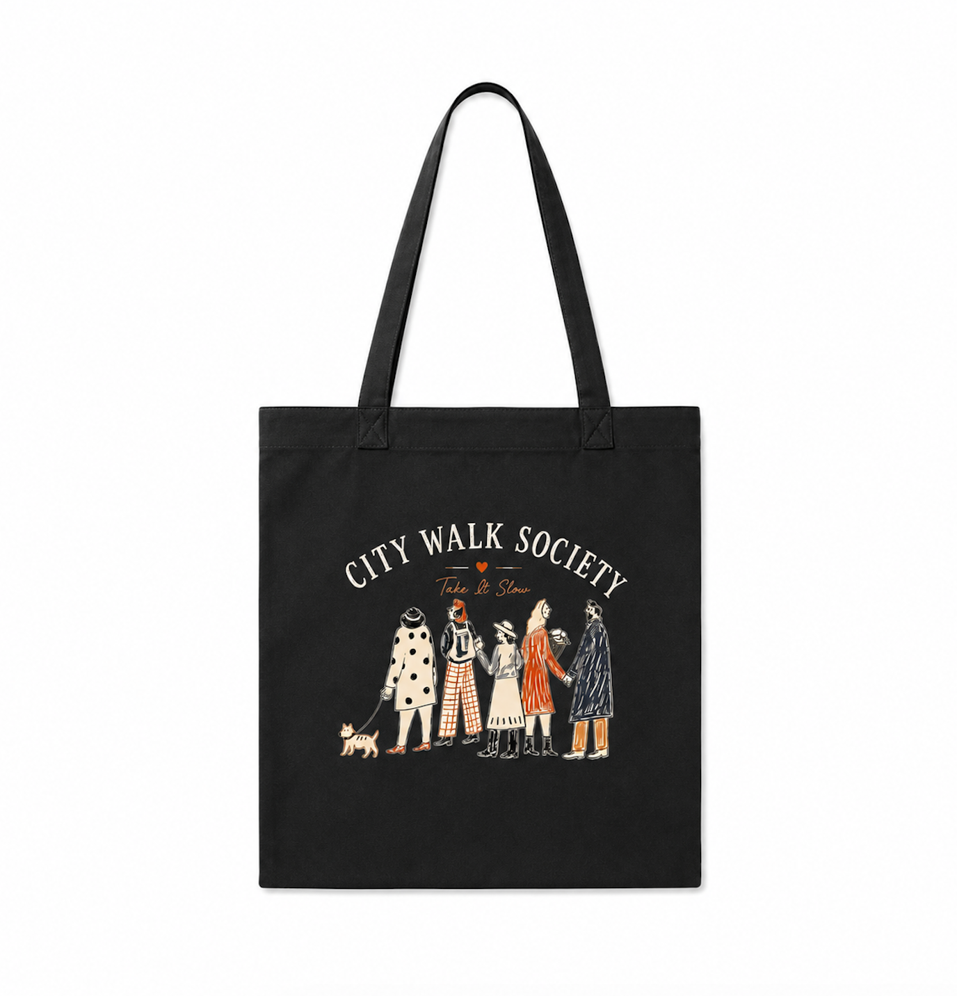 City Walk Society Canvas Tote Bag | Minimal Everyday Cotton Tote | Slow Living Market Bag | Reusable Shoulder Bag Gift