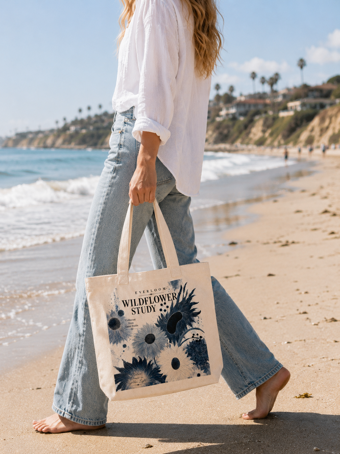 Wildflower Study Floral Cotton Tote Bag – Vintage Botanical Print