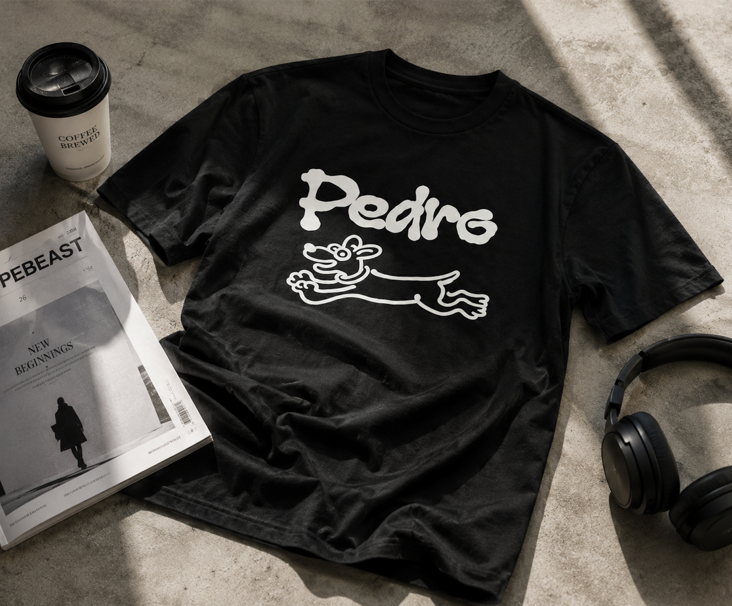 Funny Dog Graphic T-Shirt | Pedro Cartoon Dog Tee | Cute Minimalist Pet Lover Unisex Shirt