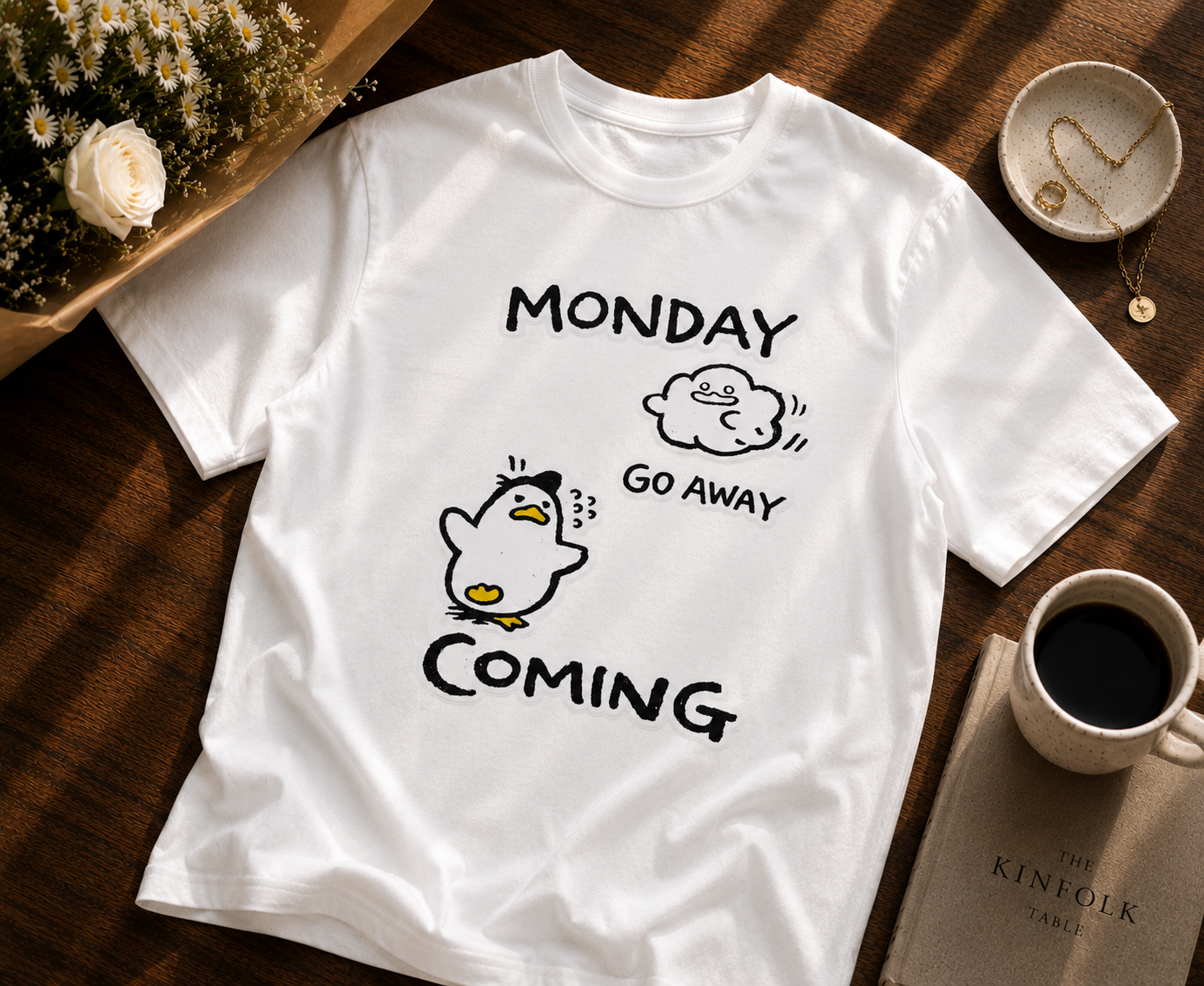 Monday Go Away Penguin T-Shirt | Funny Monday Graphic Tee | Cute Unisex Shirt