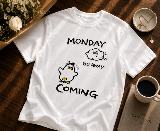 Monday Go Away Penguin T-Shirt | Funny Monday Graphic Tee | Cute Unisex Shirt