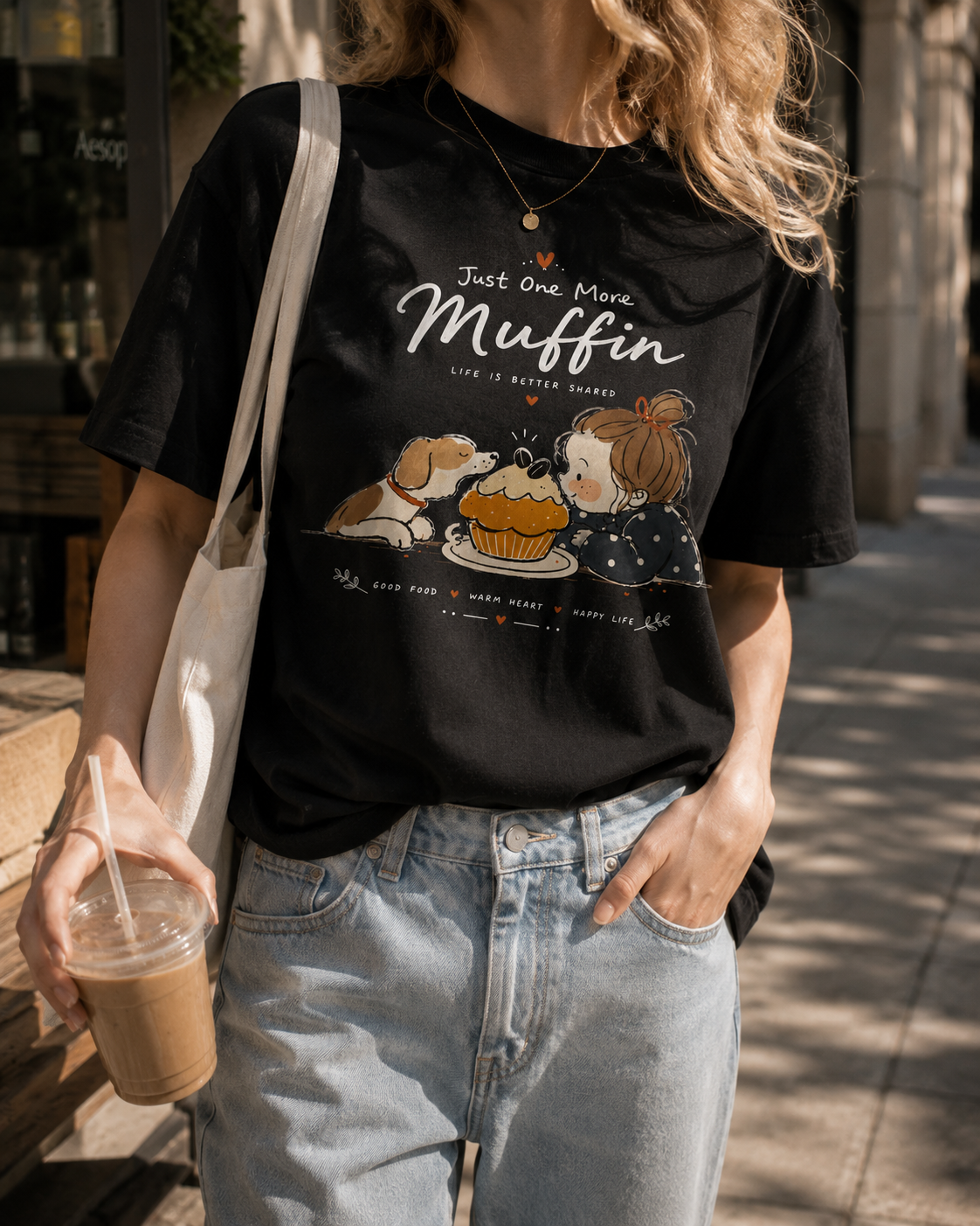 Just One More Muffin T-Shirt | Cute Bakery Graphic Tee | Dog Lover Unisex Shirt