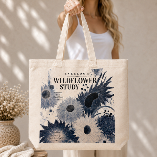 Wildflower Study Floral Cotton Tote Bag – Vintage Botanical Print