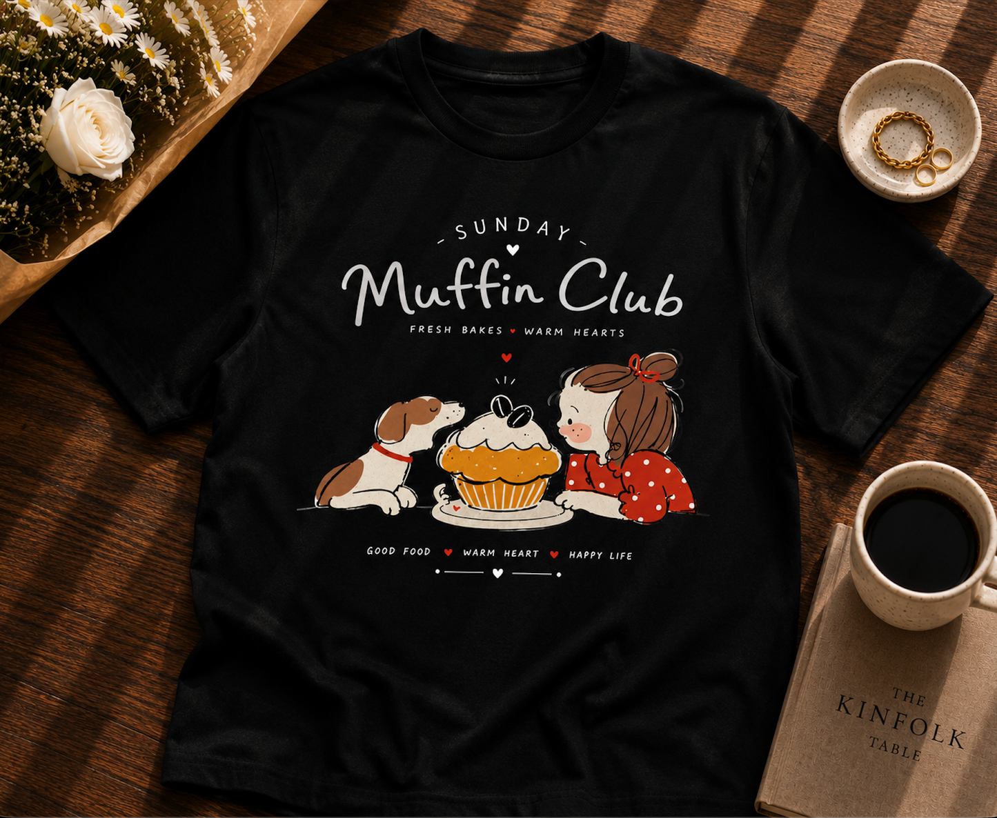 Sunday Muffin Club T-Shirt | Cute Bakery Graphic Tee | Cozy Brunch Unisex Shirt
