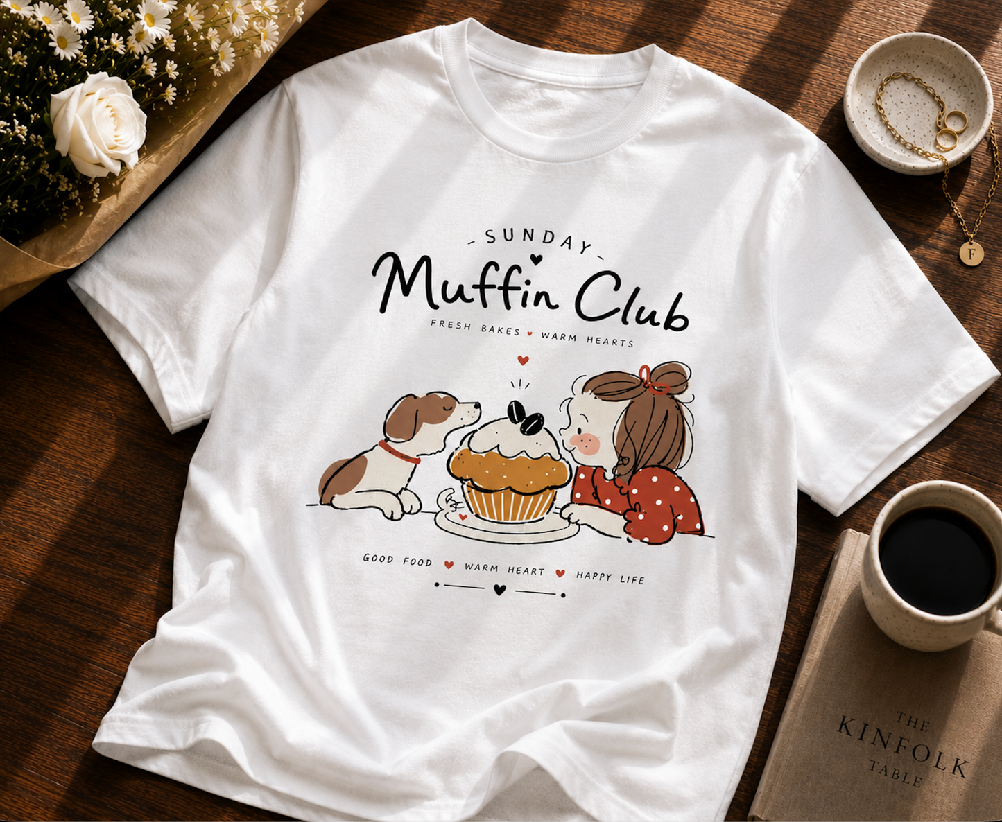 Sunday Muffin Club T-Shirt | Cute Bakery Graphic Tee | Cozy Brunch Unisex Shirt