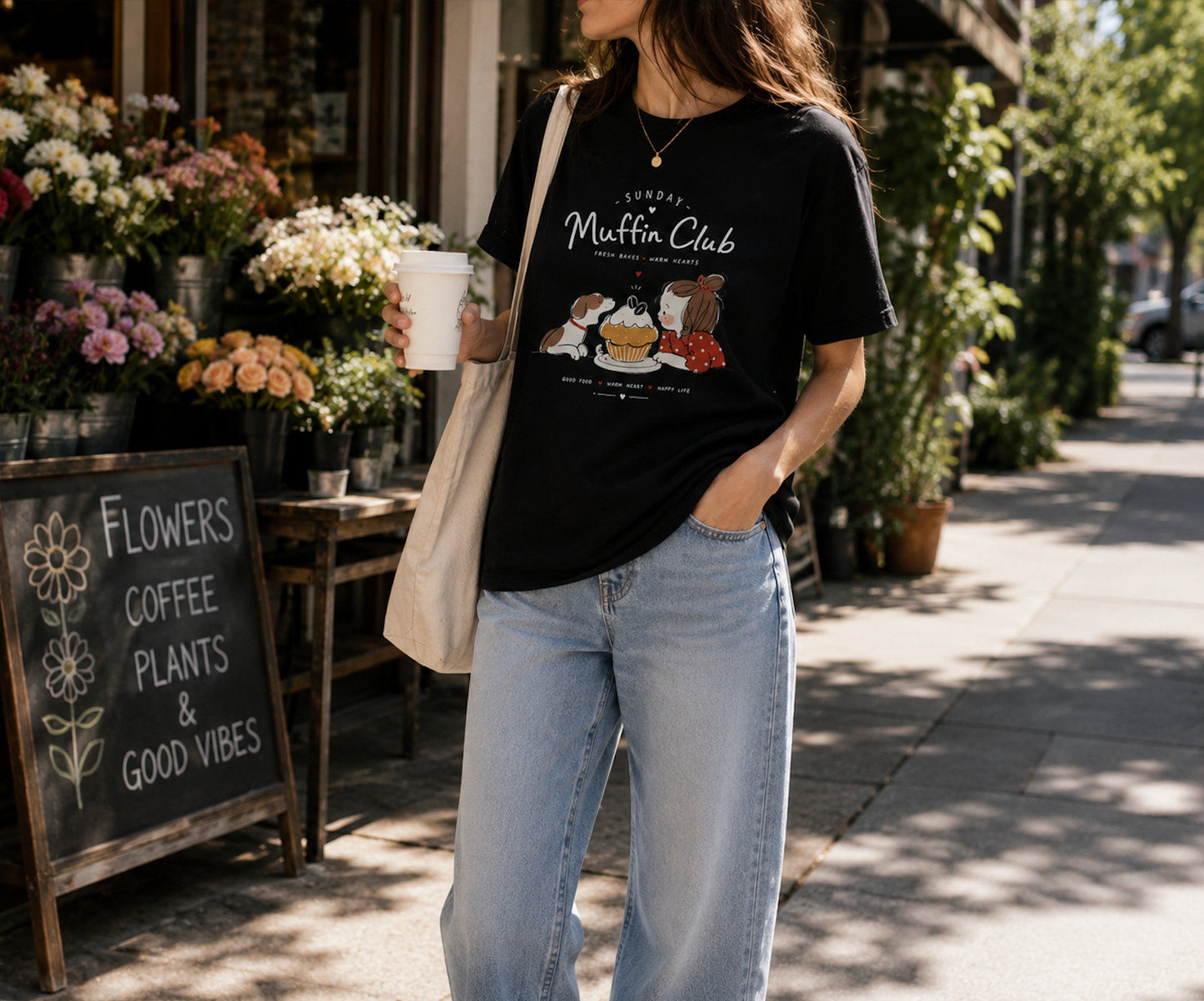 Sunday Muffin Club T-Shirt | Cute Bakery Graphic Tee | Cozy Brunch Unisex Shirt