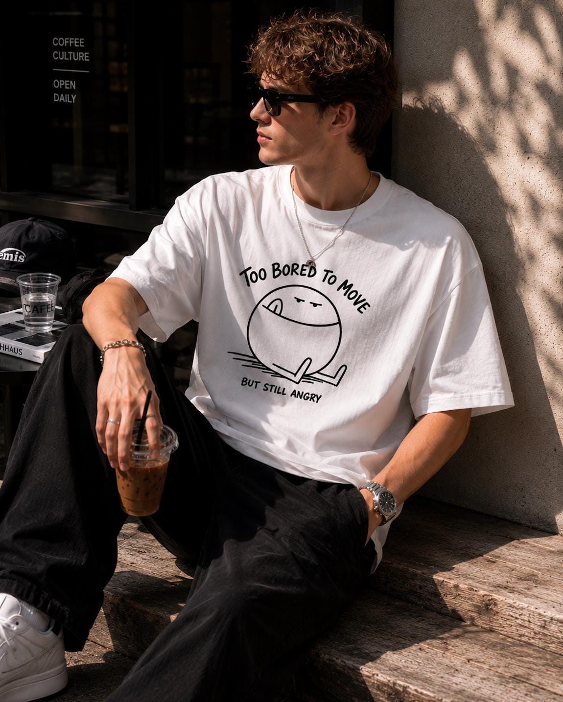 Too Bored To Move Graphic T-Shirt | Funny Lazy Meme Tee | Introvert Humor Unisex Shirt | Sarcastic Graphic Tee