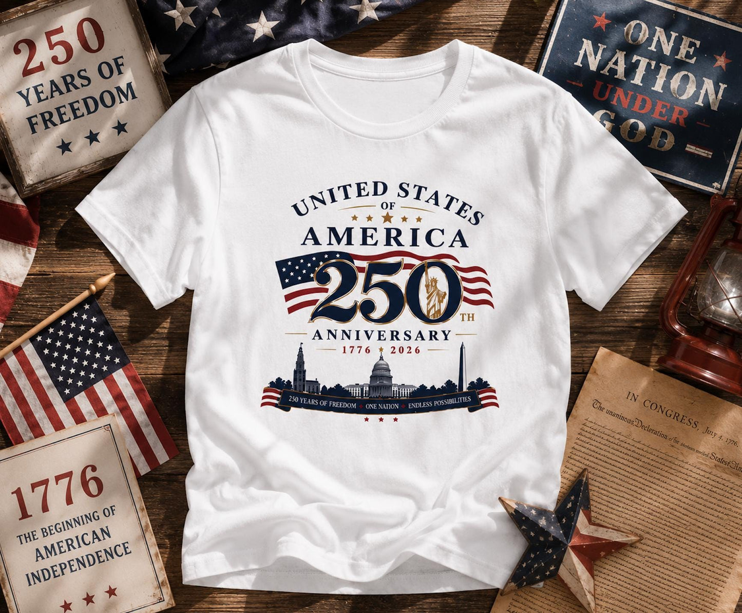 USA 250th Anniversary T-Shirt | Patriotic Unisex Tee