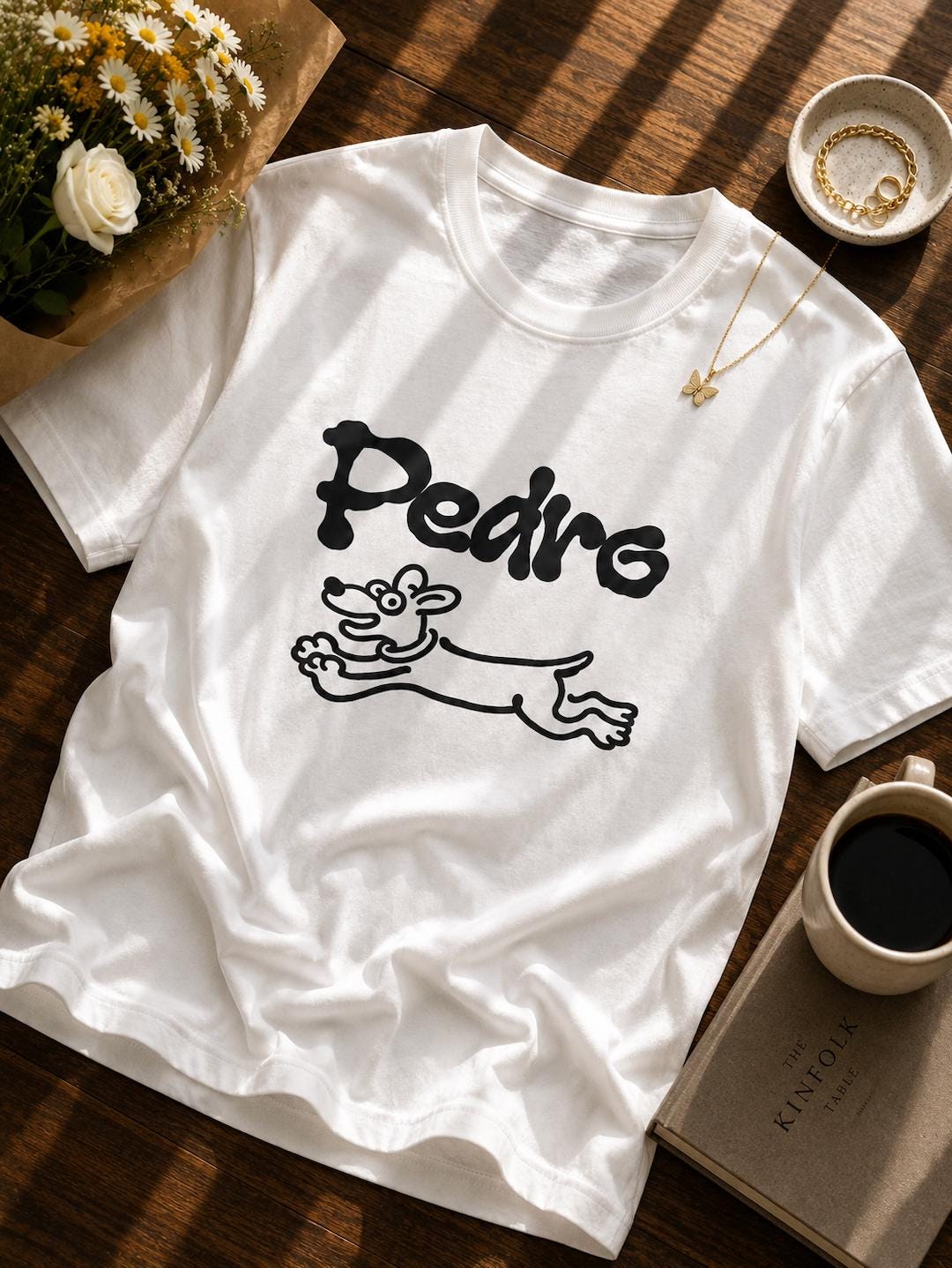 Funny Dog Graphic T-Shirt | Pedro Cartoon Dog Tee | Cute Minimalist Pet Lover Unisex Shirt