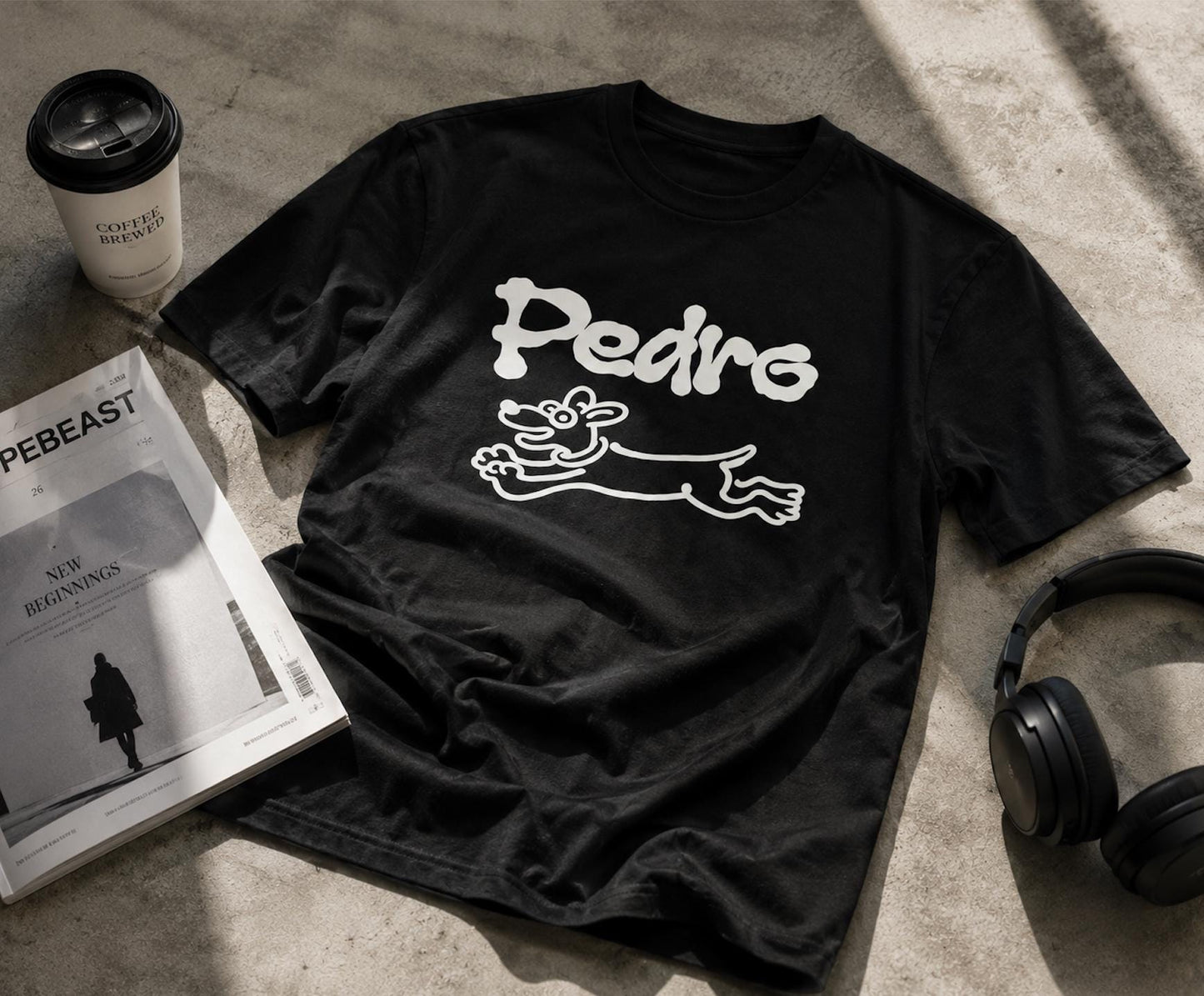 Funny Dog Graphic T-Shirt | Pedro Cartoon Dog Tee | Cute Minimalist Pet Lover Unisex Shirt
