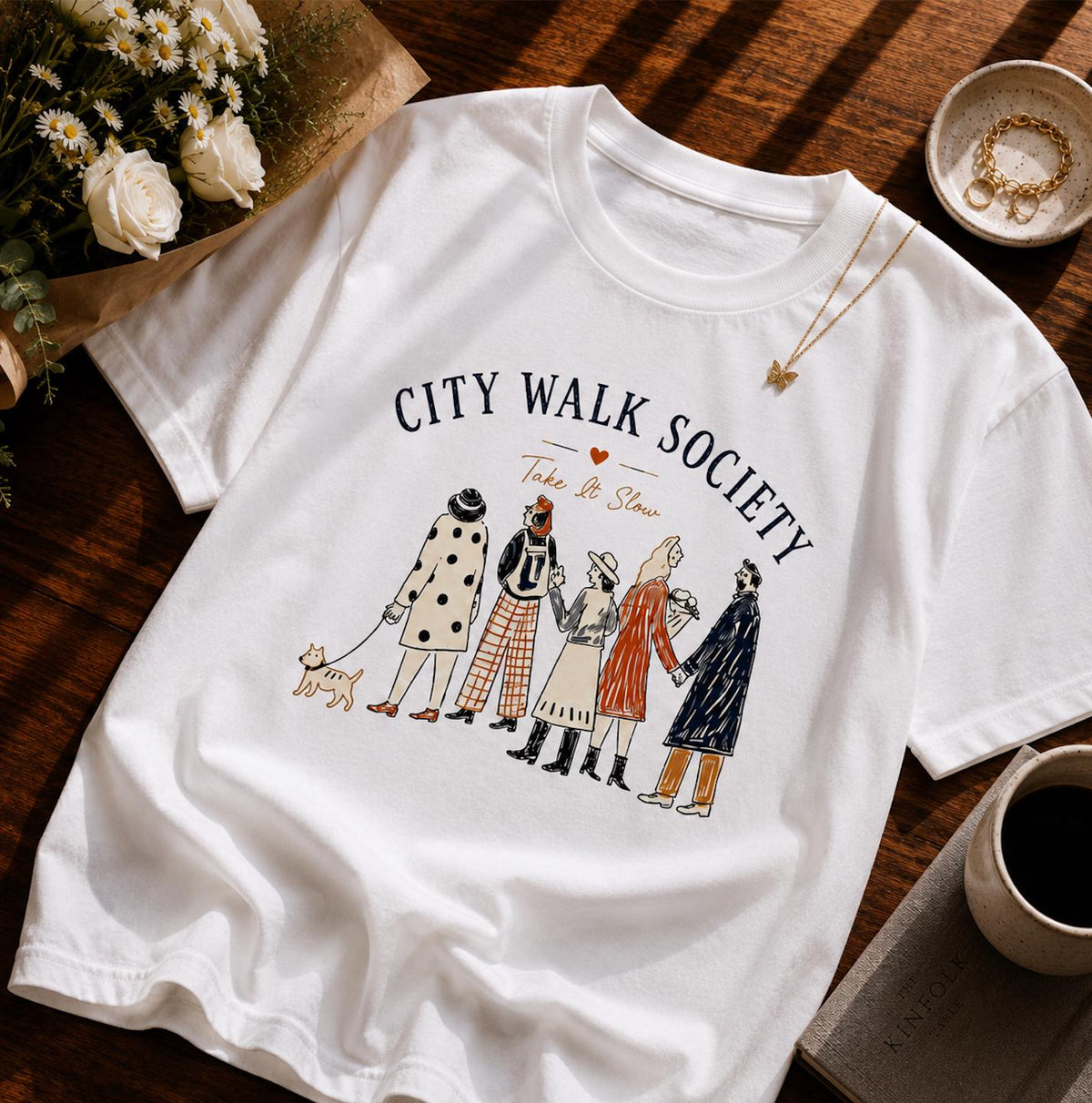 City Walk Society Graphic T-Shirt | Take It Slow Tee | Slow Living Unisex Shirt | Vintage City Walk Graphic Tee