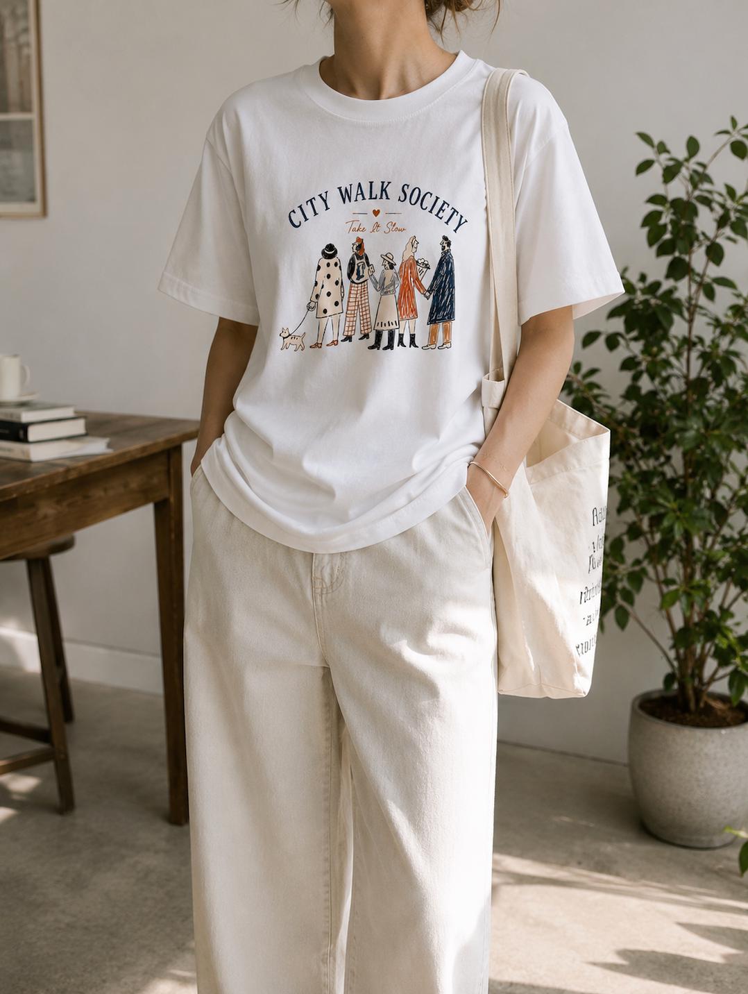 City Walk Society Graphic T-Shirt | Take It Slow Tee | Slow Living Unisex Shirt | Vintage City Walk Graphic Tee