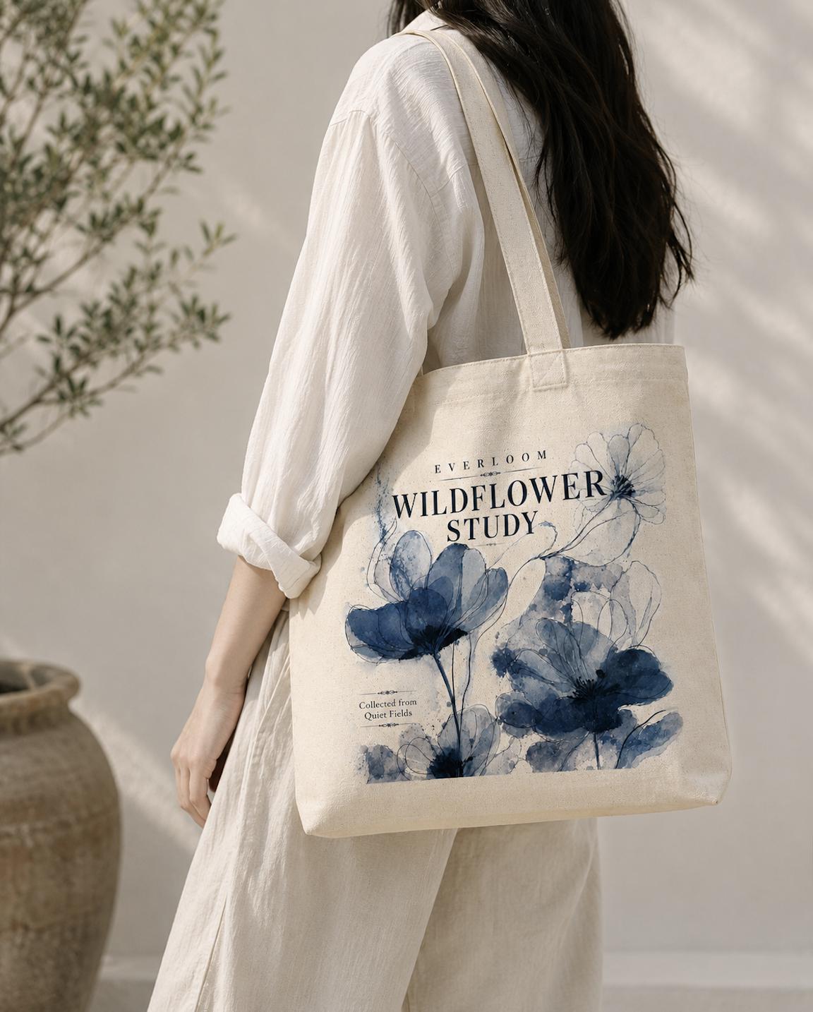 Woodland Badger Reading Tote Bag, Spring Edition Book Lover Canvas Tote