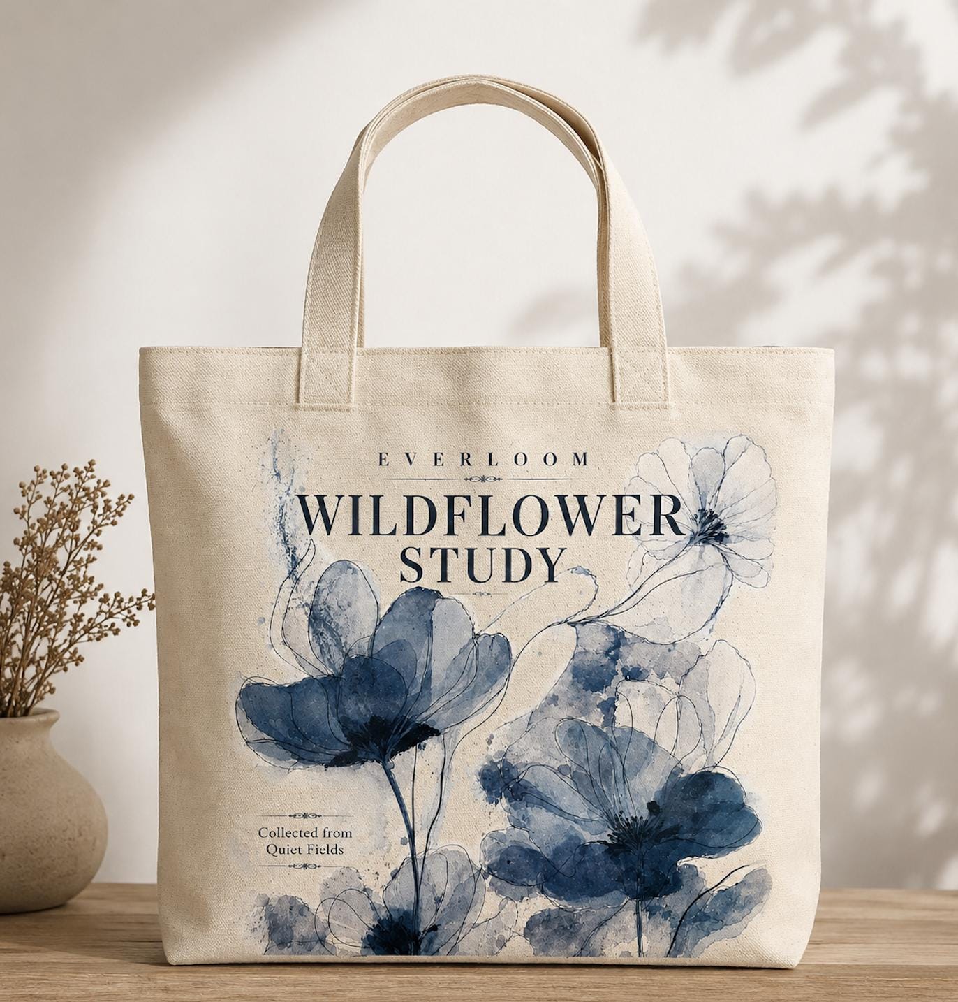 Woodland Badger Reading Tote Bag, Spring Edition Book Lover Canvas Tote