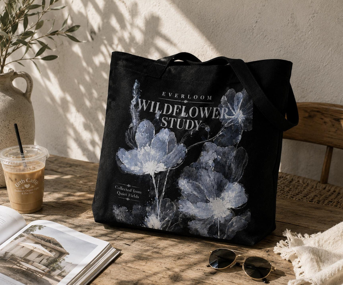 Woodland Badger Reading Tote Bag, Spring Edition Book Lover Canvas Tote